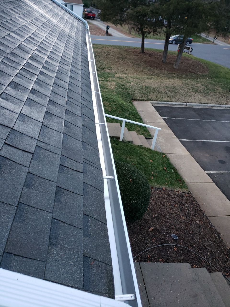 Gutter Cleaning using water