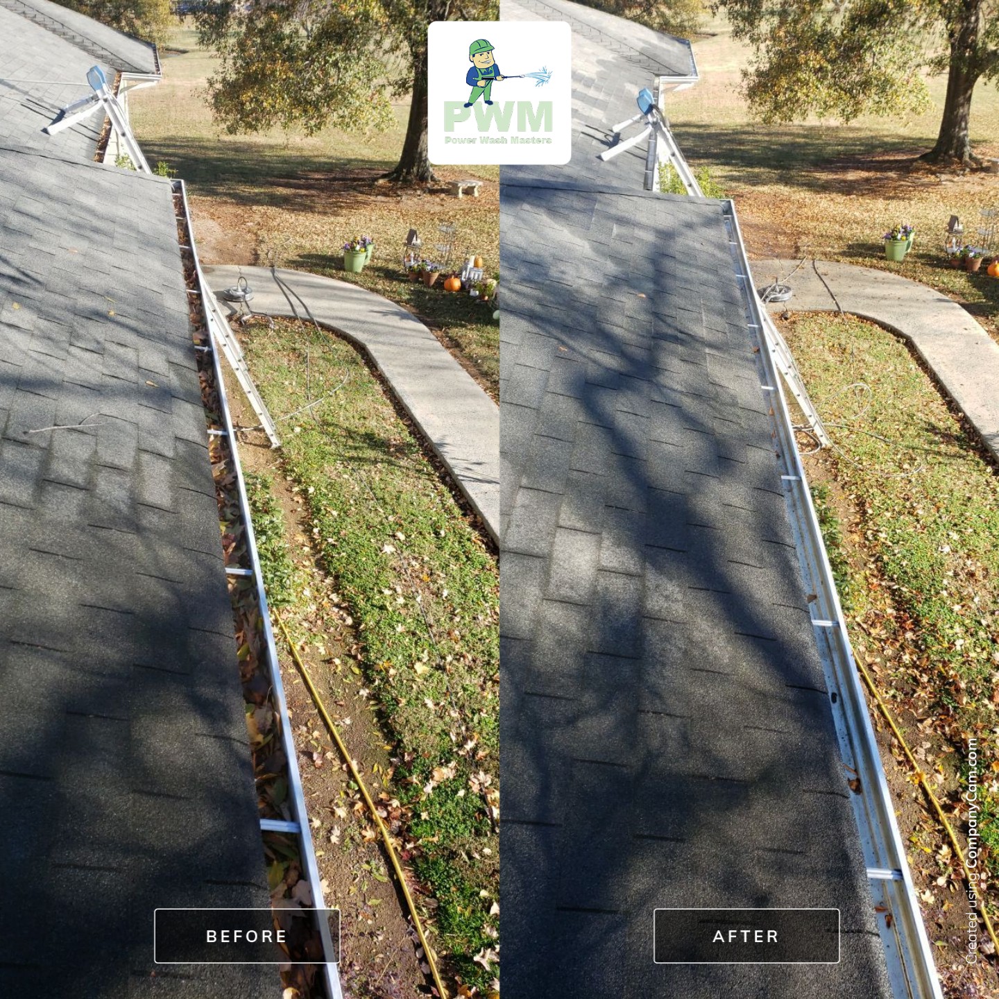 gutter cleaning and house wash and gutter guard installation