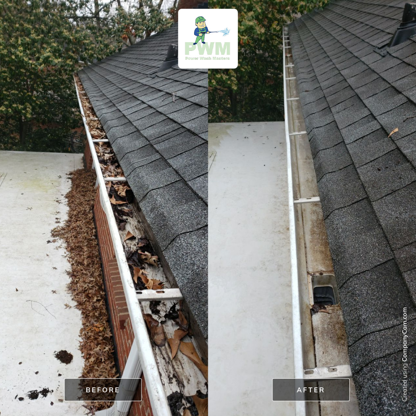 Gutter Cleaning using cleaner