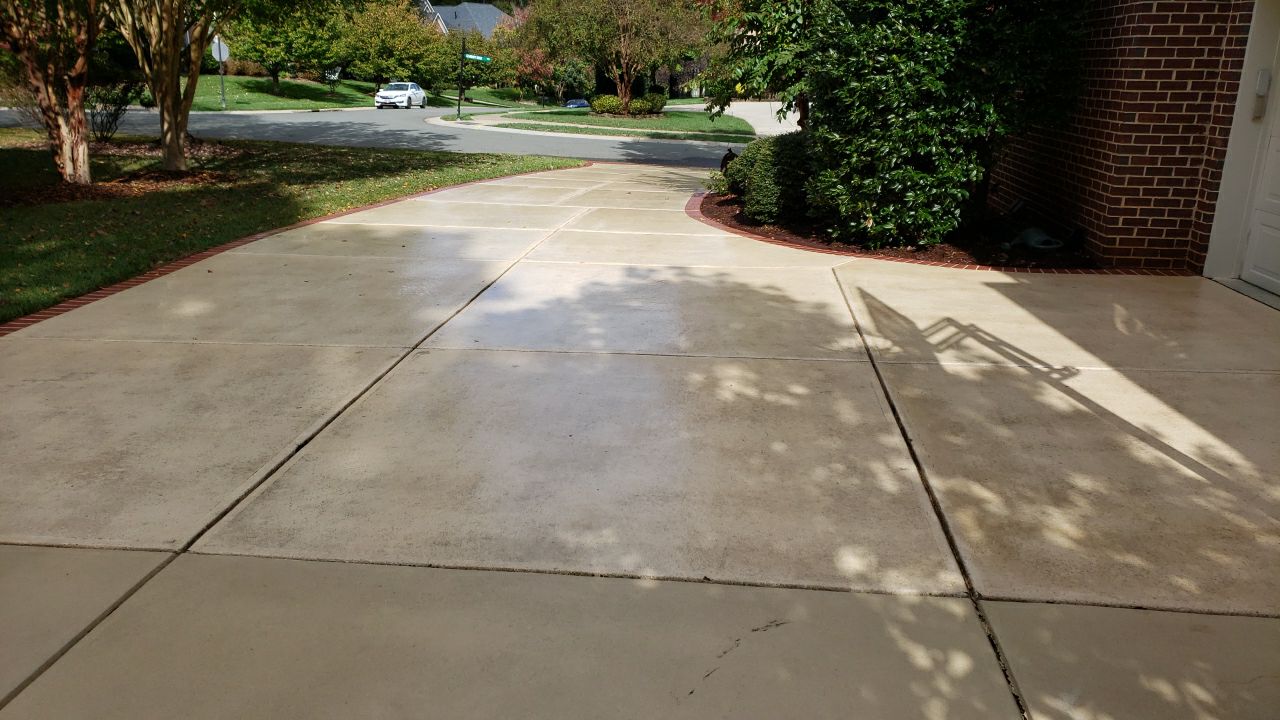 Driveway Clean using cleaner