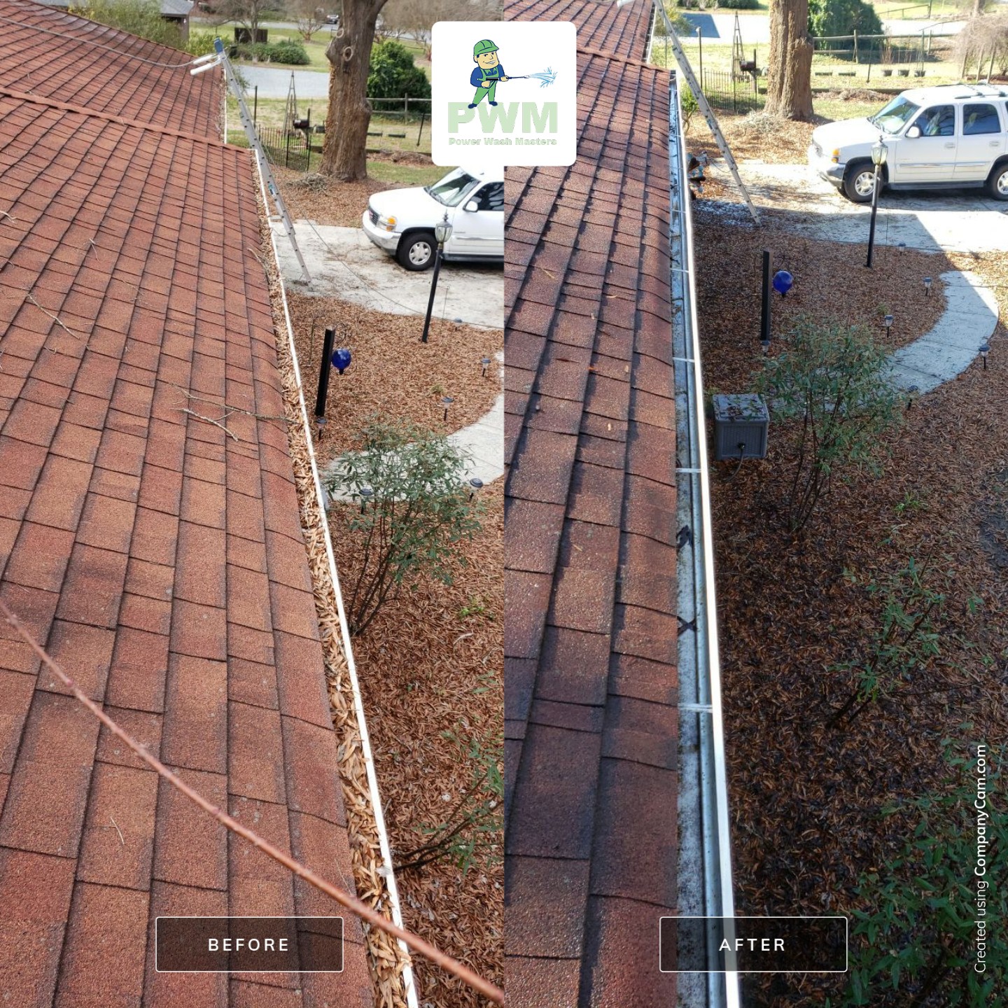 Gutter Cleaning using water