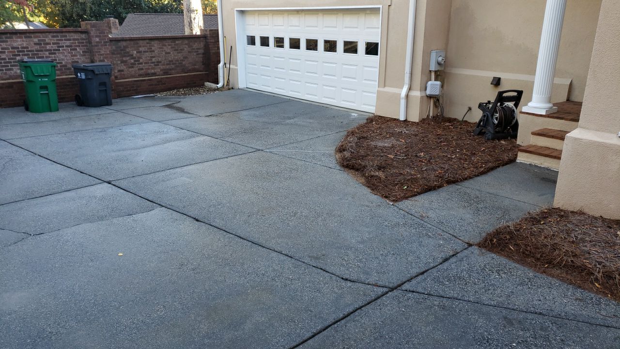 Driveway Clean using cleaner