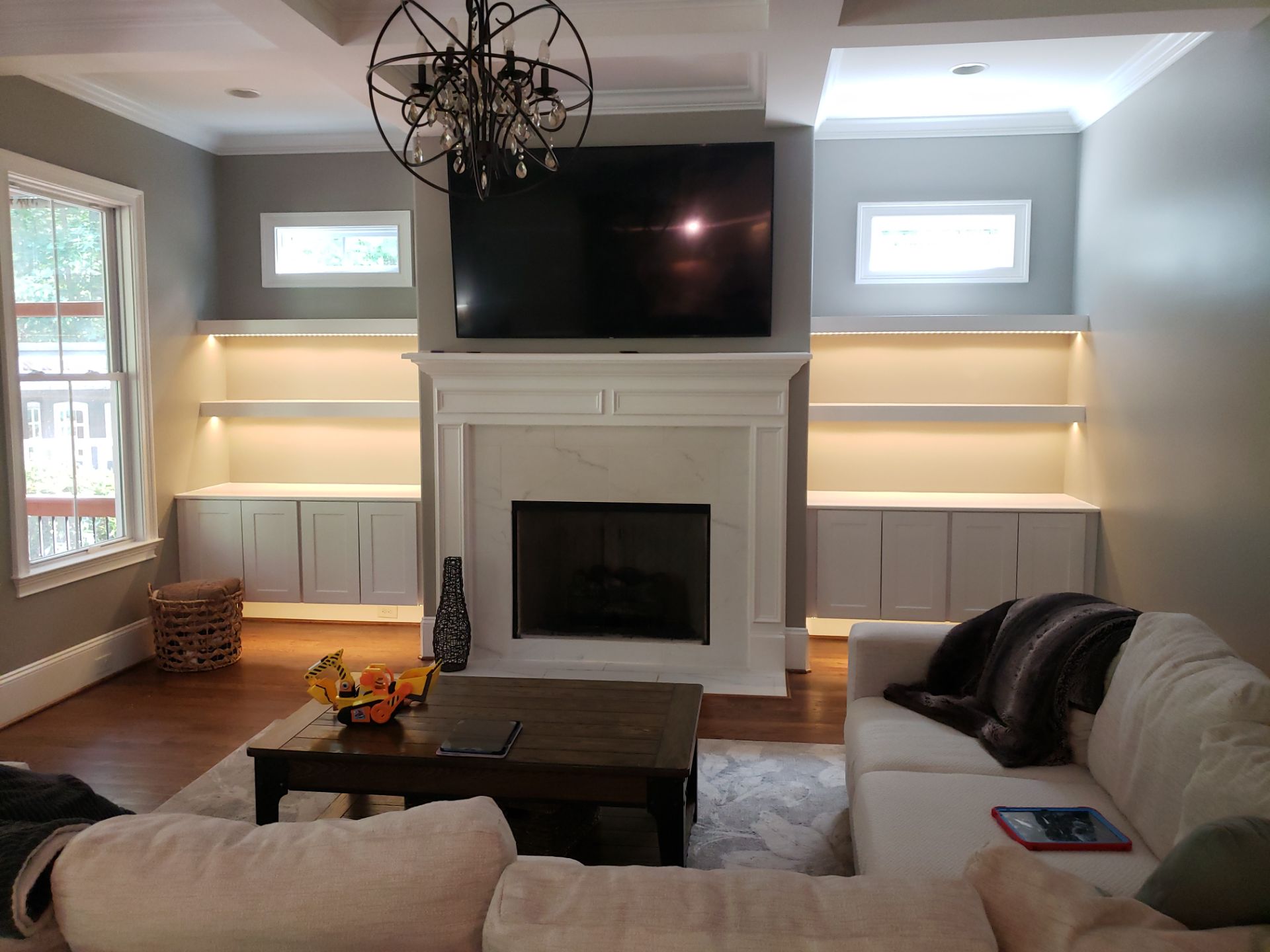Fireplace Transformed! Custom Cabinets