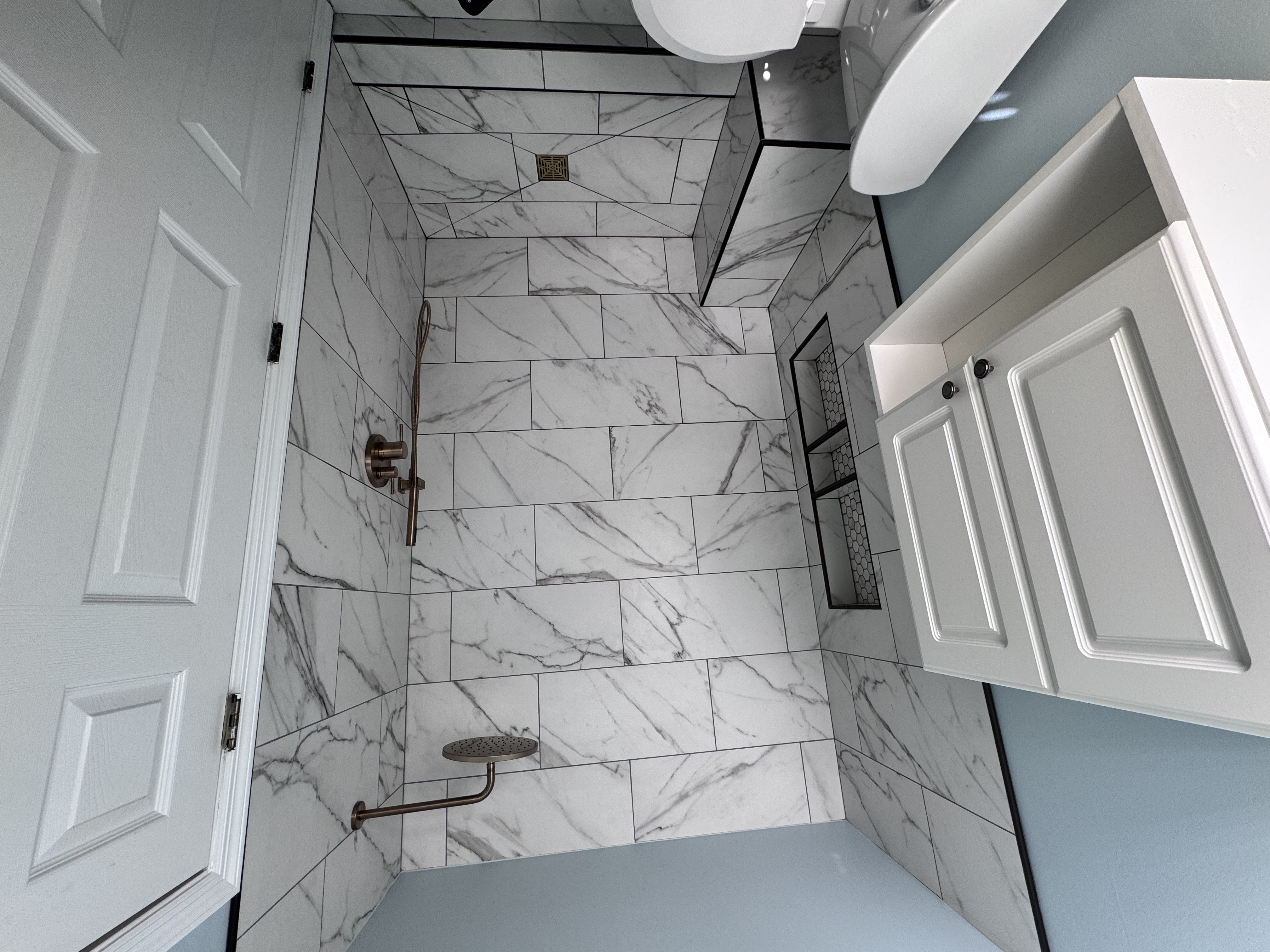 Tub to walk-in shower