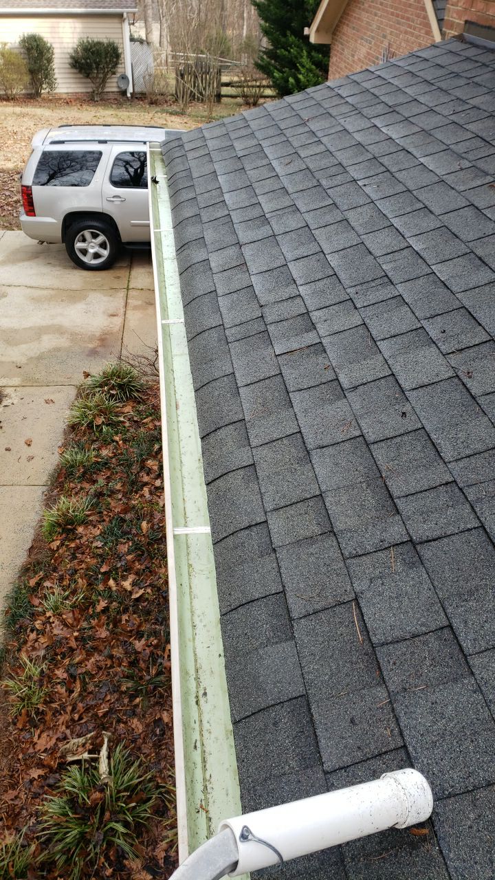 Gutter Cleaning using water