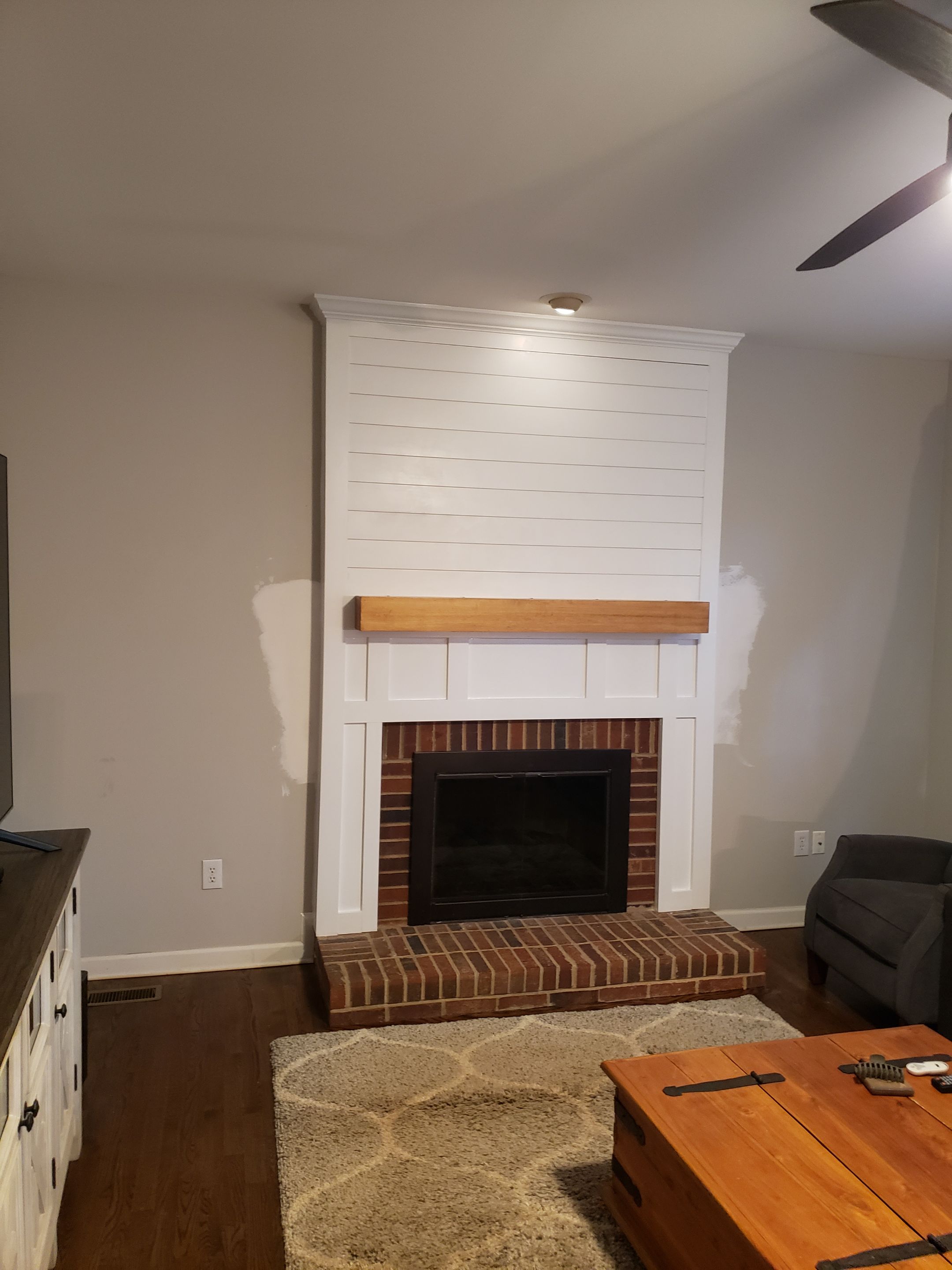 Fireplace Trim Out using Ship Lap