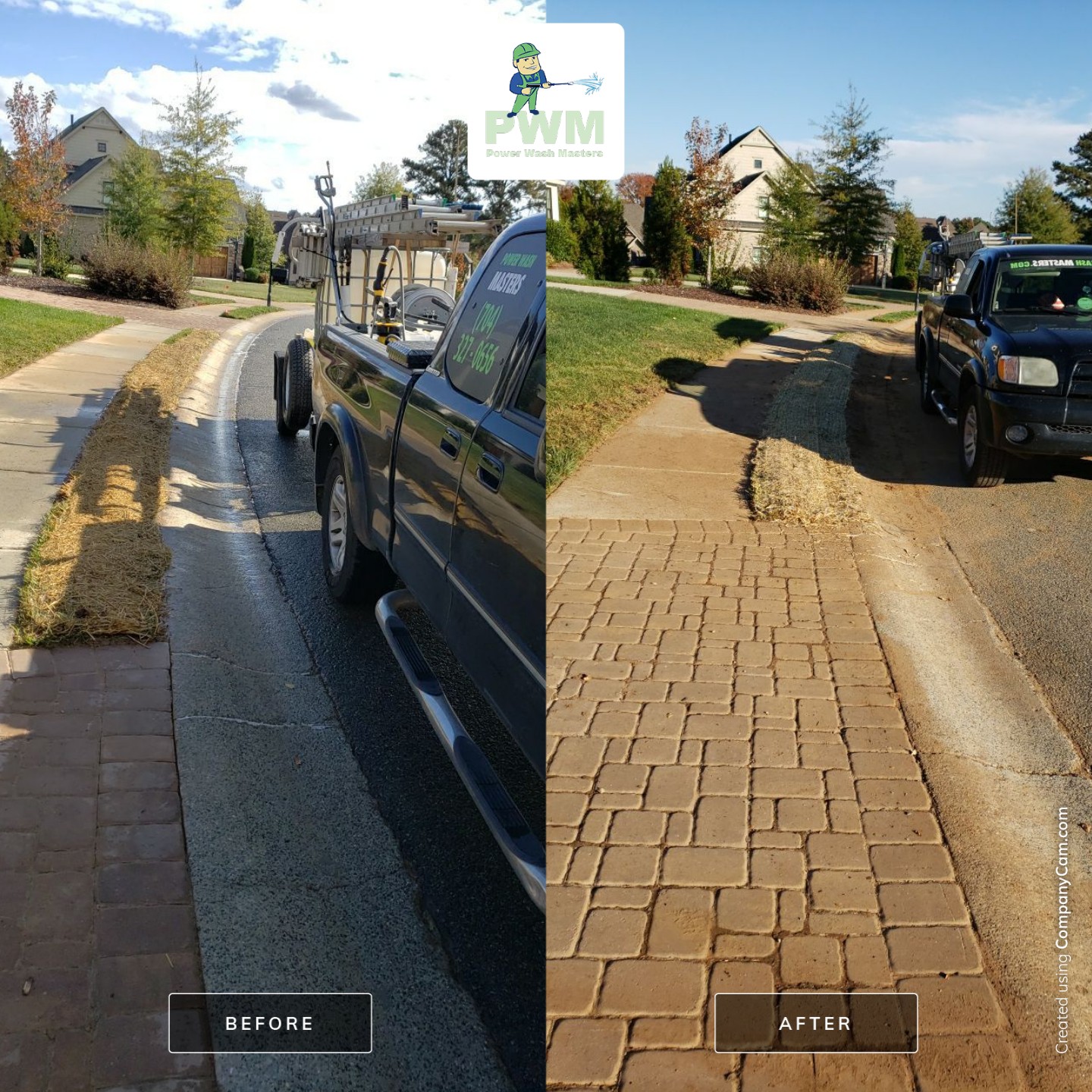 Driveway Clean using cleaner