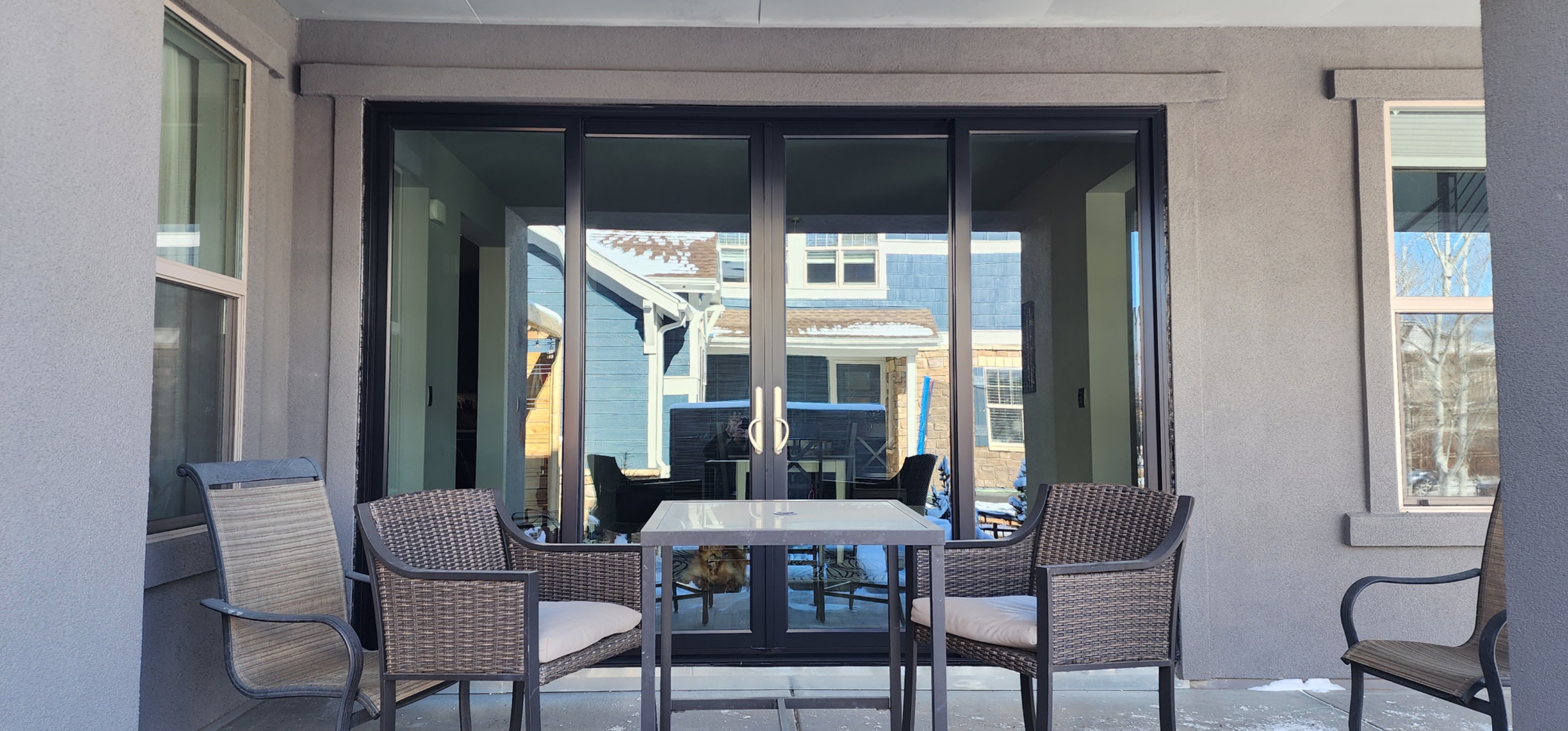 Open your space up to the outside! 4 Panel Patio door replacing 2 windows 